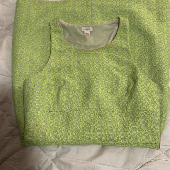 J Crew neon green yellow tweed dress - Picture 3 of 6